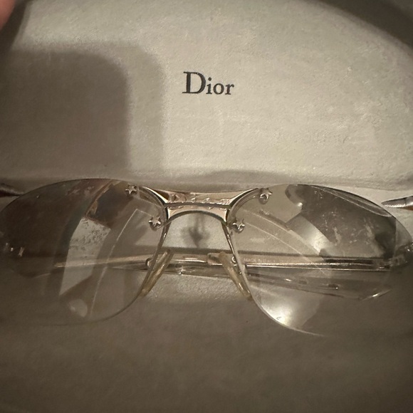 Y2K Dior sunglasses ! Clear with top grey shading - Picture 1 of 7